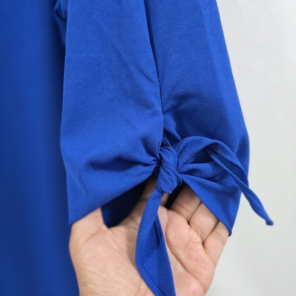 CeCe Qomens 3/4 Sleeve Moss Crepe Dress Blue Size 24W. - Picture 12 of 16